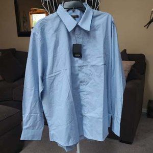 NWT Agenda New York Mens blue dress shirt sz XL  17 - 17 1/2